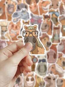 50pcs Cartoon Horse Stickers For Phone Case, Refrigerator, Planner, Diary, Scrapbook, Luggage, Guitar, Helmet, Skateboard, Laptop - Multicolor - View 5