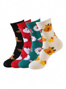 Women's Christmas Athletic Socks With Cartoon Prints, Soft & Cute Christmas Socks, Exclusive Christmas Gift Socks For Ladies - Multicolor - View 8