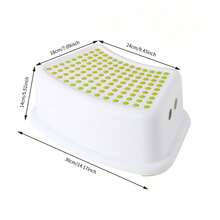 Single‑Layer Anti‑Slip Step Stool, Equipped With Stable Anti‑Slip Foot Pads, Built‑In Portable Handle, Strong Load‑Bearing Capacity, Multi‑Functional Step Stool, Easy To Clean, Space‑Saving For Storage, Suitable For Kitchen, Living Room And Restroom - Multicolor - View 9