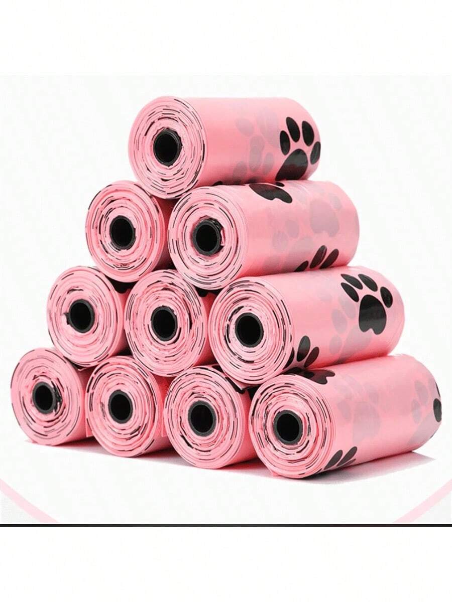 24/16/12/6/3/1 Rolo de Sacos para Resíduos de Animais de Estimação, Sacos de Lixo para Animais de Estimação à Prova de Vazamento, Adequado para Passeios com Cães, Camping e Suprimentos para Animais de Estimação. Variações de Lote Podem Resultar em Cores de Rolo Aleatórias e Padrões de Impressão de Patas - Vários estilos - Visão 1