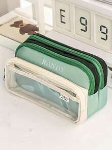 Tempat Pensil dengan Nama yang Dipersonalisasi, Kantong Pensil Transparan yang Disesuaikan, Tas Penyimpanan Alat Tulis Dua Lapis Kapasitas Besar, Tas Pensil dengan Resleting, Kotak Penyimpanan Perlengkapan Kantor Portabel, Tempat Pensil dengan Jendela Transparan, Tas Penyimpanan untuk Perjalanan, Hadiah yang Dipersonalisasi - MultiWarna - View 7