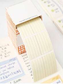 24-Pack Pull-Out Box Roll-Style Beige Self-Adhesive Sticky Notes Memo Pads, Suitable For Study And Office - A - View 7