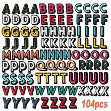 104pcs Colorful Iron On Letters Patches, Embroidery Fabric Letters Applique Patch For Clothing, Jack - 104-piece Colorful Letter Set - View 2