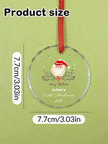 客製化圓形水晶聖誕飾品，個性化聖誕樹裝飾，可自訂姓名 DIY 節日裝飾，可客製化送給媽媽與家人的禮物 - 風格A - 查看 2