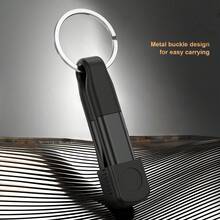 Kabel Data Gantungan Kunci Pengisian Cepat 4-in-1 Tzlrxl – Transfer Kecepatan Tinggi 480Mbps, Pengisi Daya Portabel Multifungsi untuk Perangkat USB/Type-C/Lightning - Merah - View 5