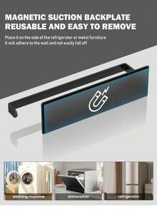 1/2pcs Magnetic Paper Towel Holder, Suitable For Refrigerator, Washing Machine And Microwave - Space-Saving Design, Easy To Remove And Install, Kitchen & Bathroom Accessories - Multicolor - View 5