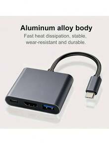 3-In-1 Type-C Multi-Function Hub, Type-C Adapter With 4K HDTV, USB3.0 And USB-C Charging Port, Digital AV Splitter For MacBook, Galaxy S8/S9 And Laptops. (Please Ensure Your Phone Supports HDTV Connection Before Purchase) - Multicolor - View 12