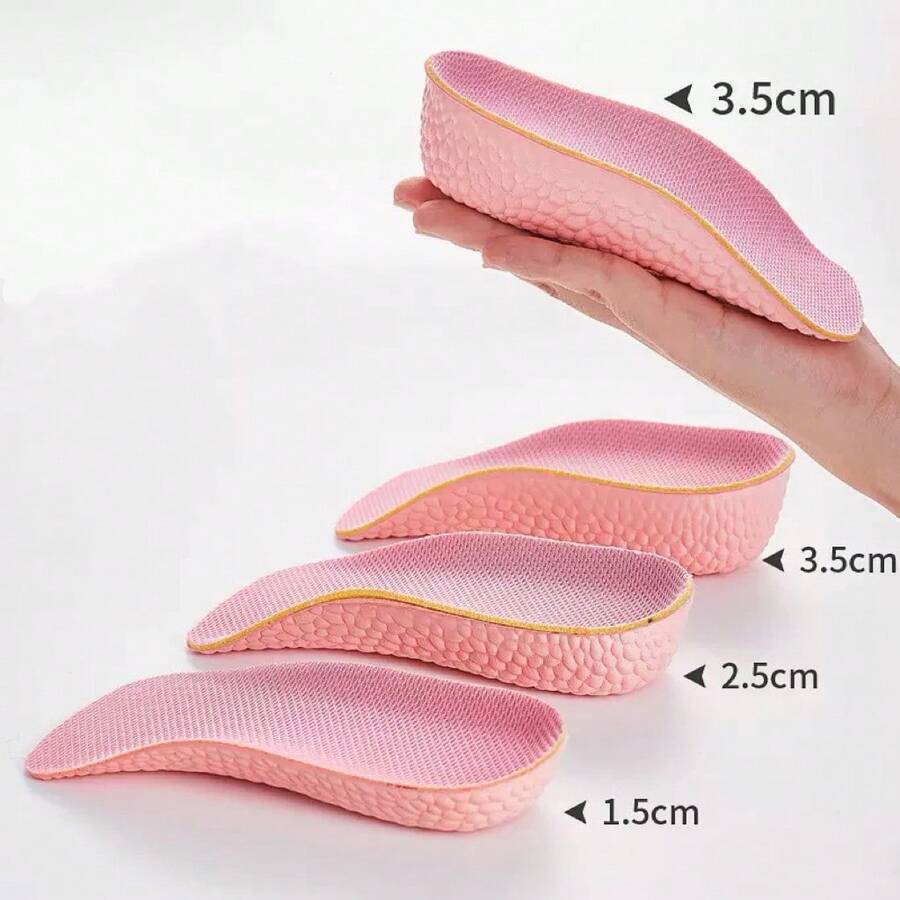 1 Pair Popcorn Height Increasing Insoles, Soft Bottom, Invisible, Breathable, 7/10 Height Increase, Suitable For Sneakers And Boots