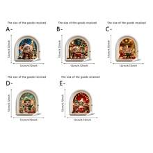 1pc Christmas Little Mice Arched Window Vinyl Decals, Mouse In Santa Hats And Knit Scarves Patterns Matched With Mini Train, Gift Boxes And Wreath Details. Self-Adhesive Vinyl Stickers For Family Xmas Party Home Decor. - Multicolor - View 11