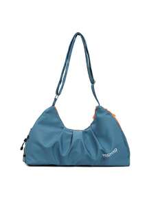 1pc New Fashion Sports Bag, Nylon Letter Decor Large Capacity Short Trip Luggage Bag, Gym Bag, Yoga Bag, Student Backpack, Unisex Sports Bag, Suitable For Sports, Fitness, Workout, Travel, Vacation, Women's And Men's Travel Essentials - Multicolor - View 17