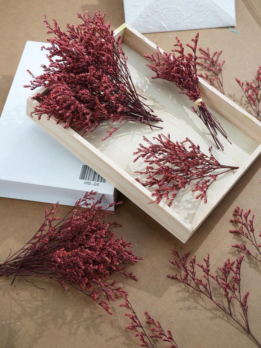 26/55/110/150/300pcs Mini Artificial Baby's Breath And Other Artificial Flowers - For Resin Mold Art And Handicrafts, Colored Bouquets For Hair Accessories, Wedding Wreaths, Table Flowers, Home Decor - For Resin Mold Art And Handicrafts, Ivory White Bouquets For Hair Accessories, Wedding Wreaths, Table Flowers And Home Decor - Red Lover Grass - View 1