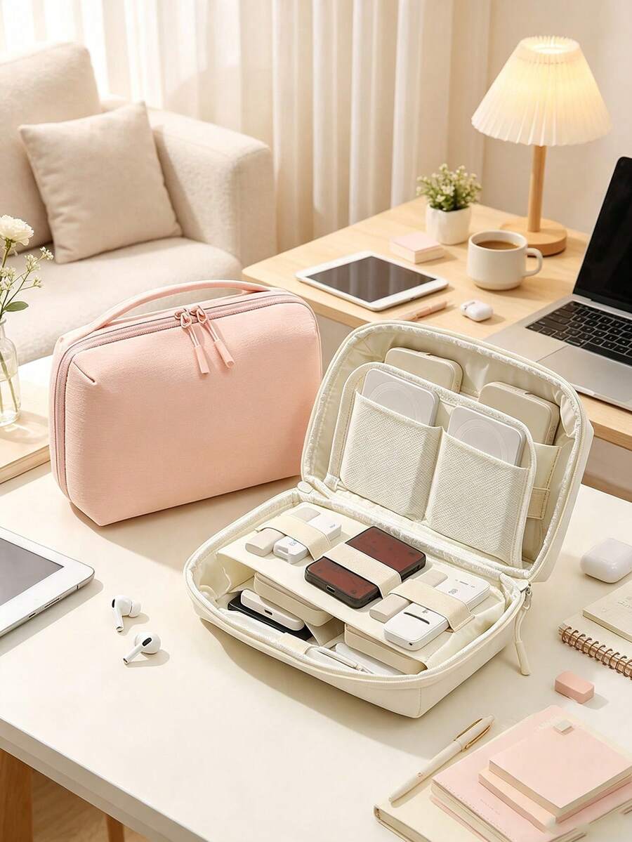 Minimalist Multi-Layer Digital Storage Bag, Cable Organizer Bag, Portable Power Bank Storage Bag, Hard Drive Storage Bag, Waterproof Digital Organizer Bag - Multicolor - View 1