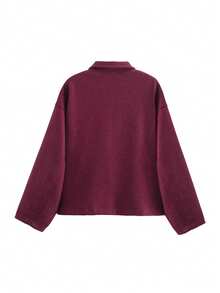 Women Jackets - Burgundy - View 2