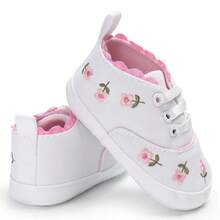 Spring/Autumn Delicate Embroidered Floral Fresh Style 0-1 Year Old Newborn Infant Lightweight Cloth Sole Walking Shoes - White - View 5