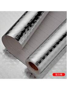 1 捲鋁箔自黏式接觸紙，防水防油撕貼式檯面貼膜，廚房櫥櫃內襯，居家裝飾壁紙，耐熱表面覆蓋膜，銀色 - 查看 19