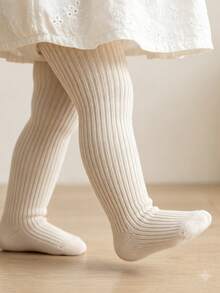 2 Pairs Striped Kids Leggings, Versatile Minimalist Girls Tights, Spring/Autumn Solid Color Double-Needle Girls Tights - Multicolor - View 7