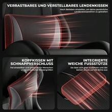Ergonomic Gaming Chair With Lumbar Support And Headrest, Height-Adjustable Gamer Chair, PC Chair For Adults, Girls And Boys - 灰色 - 查看 8