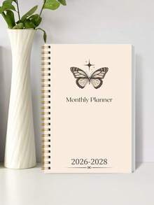 1本 2026-2028 學年週計畫與月計畫筆記本，中性款，含月計畫與備忘頁，辦公與學校用品，成人禮物，教師禮物 - 彩色 - 查看 5