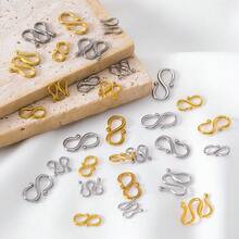 10pcs Stainless Steel M-Clasp S-Clasp Necklace Bracelet Connector Clasp End Connector Suitable For Handmade DIY Jewelry Accessories - Stainless Steel Buckles - View 6