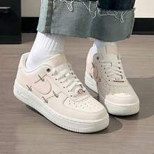 Nike New AF1 Air Force 1 Minimalist Versatile Wear-Resistant Women's Low-Top Casual Sneakers - Beige/Pink - View 2