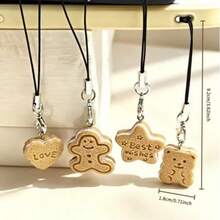 1pc Cookie Bear Pendant Phone Charm - Multicolor - View 7