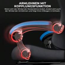 Ergonomic Gaming Chair With Lumbar Support And Headrest, Height-Adjustable Gamer Chair, PC Chair For Adults, Girls And Boys - 藍色 - 查看 9