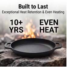 Cast Iron Skillet, Pre-Seasoned, Multi-Functional, Non-Stick, Perfect For Pizza Lovers, Home Kitchen, Outdoor Cooking, Durable, Even Heating, Versatile, Compatible With All Stovetops, Ideal For Home Kitchen And Outdoor Cooking - Black - View 3