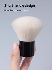 1pc Large Fluffy Nail Dust Brush Soft Bristle Powder Cleaning Brush For Nail Salon And Home DIY - Black - View 4