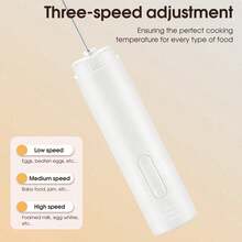 1pc Handheld Electric Frother, Portable Coffee Milk Foamer, 500mAh Battery Capacity, 3-Speed Adjustable, Equipped With Dust Cover, Suitable For Mixing Coffee, Matcha And Eggs - Multicolor - View 6