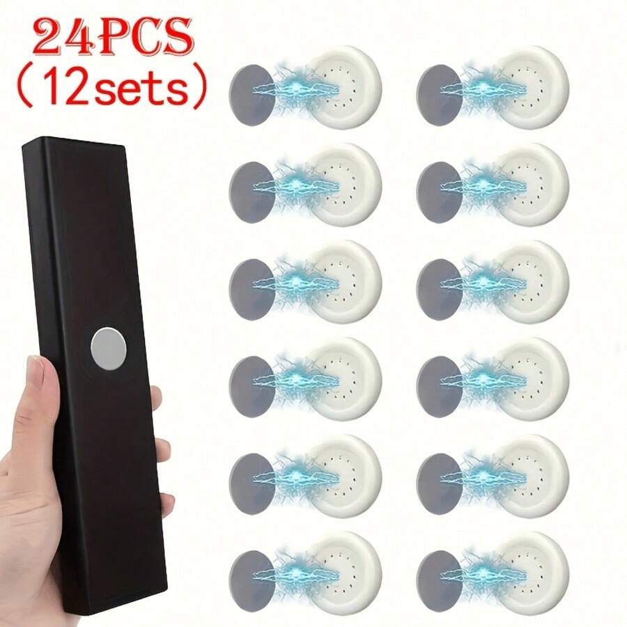 12pcs (6Sets) / 8pcs (4 Sets) Magnetic Hooks - Perfect For Remotes, Keys, Router Sockets - Space-Saving For Home And Office Storage Solution, Ideal For Drawer And Desktop Organization, Easy Design, Durable And Sturdy, A Must-Have For Home Use