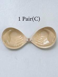 1 Pair Invisible Adhesive Breast Pads With Silicone Thickened Pads, Strapless And Backless Design, Suitable For Bridal Gowns And Formal Occasions, Fits Small And Flat Breasts, Thickened And Enlarged Palm-Shaped Breast Pads, Reusable And Washable, Suitable For Weddings, Schools And Other Occasions - Multi-color - View 15