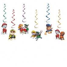 PAW Patrol 主題派對裝飾，三角旗幟橫幅與蛋糕裝飾插牌，生日用品 - 彩色 - 查看 5