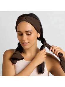 1pc Heatless Curling Hair Band, Soft Fabric Slouchy Sleep Hair Band, No Damage To Hair, Big Wave Curly Hair Styling Accessory, Suitable For Overnight Styling And Daily Use - Multicolor - View 4
