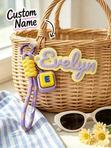 Customized Name Keychain, Personalized Creative Keychain, Bag Charm, Personalized Gift Suitable For Men And Women, Learning Supplies, Suitable For Teenagers, Middle School Students, High School Students, College Students, Lower Grade Students, Exquisite And Romantic, Practical And Fashionable, Travel Storage, Back To School Season - Multicolor - View 1