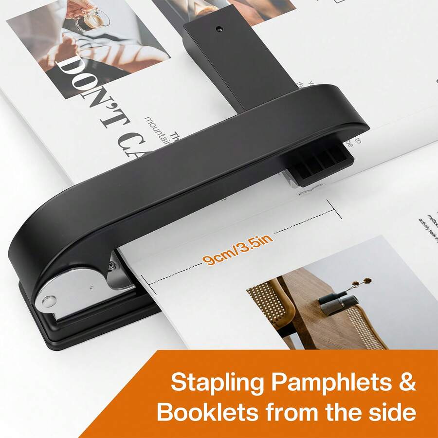Eagle Rotating Arm Stapler, 25-Sheet Capacity, 360-Degree Rotating Desktop Stapler, Includes 1000 Staples, Suitable For Booklet Or Book Binding, Black - Set - View 1