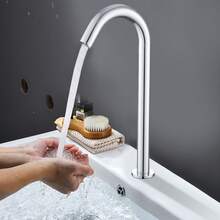 G1/2in Automatic Induction Touchless Faucet For Sink With Control Box For Bathroom Hand Washing - Silver - View 7