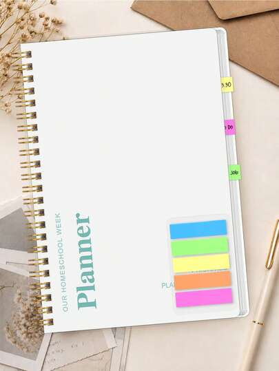 BUBU A5 Undated Homeschool Weekly Planner, 8.15 * 5.71 Inch Spiral-Bound Family Schedule Organizer With Tabs, To-Do, Priorities & Notes Pages Back To School Supplies Office Desk Accessories