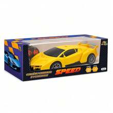 Carro Carrinho Controle Remoto Esportivo Rally Sport 1:18 7 Funções com Farol LED e Giro 360° - Amarelo - Visão 1
