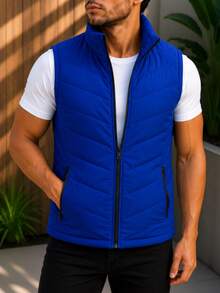 HPC POLO Men's Casual Vest, Lightweight, Comfortable - Royal Blue - View 4