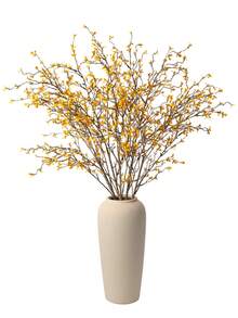 1/3/40pcs 37 Inch Artificial Dried Branches, Valentine's Day Scarecrow Floral Art, Vase Decor Branches | Halloween Flower Stems, Farmhouse Country Style Decor, Indoor Home Decoration, Tall Vase Long Stem Artificial Flowers - Yellow - View 8