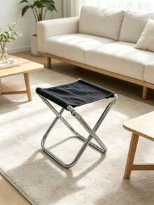 1pc Folding Stool Fishing Chair Training Folding Stool Camping Chair Folding Chair Portable Camping Table And Chair Small Bench - Black - View 3