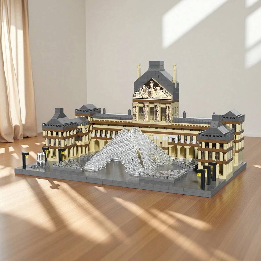 Louvre Museum Model Building Blocks - World Famous Landmark - Architectural Model Bricks - Desktop Decoration - Christmas Gift - Holiday Gift
