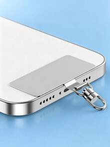 20Pcs Universal Phone Lanyard Clips,Anti-Loss Phone Lanyard Patches,Ultra-Thin Phone Tether Patch Connectors With D-Ring,Suitable For All Phone Cases - Silver - View 3
