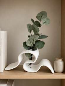 2/1pc Creative Ribbon-Shaped Dried Flower Holder, Minimalist Decorative Vase, Curved Vase Ornament. Unique Geometric Tabletop Decor (Fresh Flowers Not Included). Suitable For Home, Office, Living Room Decoration And Wedding Arrangement. - Multi-color - View 5
