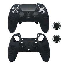 適用於 PlayStation 5 Elite 控制器，1件保護殼 + 2件搖桿帽套組，防滑顆粒設計，防刮、防滑、防汗、防塵，增強遊戲操控手感，實用遊戲配件 - 查看 2