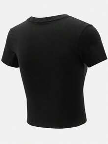 Jordan Kaos Rajut Lengan Pendek Tanpa Kerah Wanita AS W J SS TMID GFX TEE HL TIM7149-010 - Hitam - View 3
