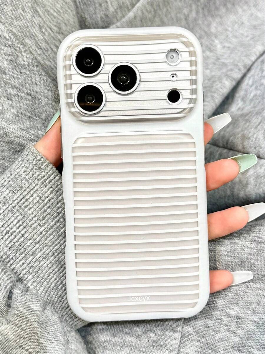 Casing Ponsel Transparan Minimalis Motif Garis-Garis Lucu, Kompatibel dengan iPhone 17 Pro Max 17 Pro 17 16 Pro Max 16 Pro 16 15 Pro Max 15 Pro 14 Pro Max 14 Pro 13. Pelindung Belakang Transparan Lembut Tahan Guncangan. - Putih - View 1