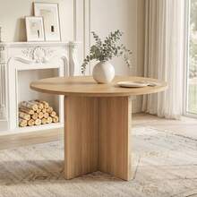 120x120cm Oak Dining Table - Natural Color - 橡木 - 查看 6