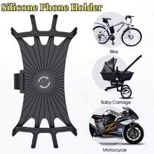 Dudukan Ponsel Silikon Portabel untuk Sepeda/Motor yang Dapat Berputar 360°, Aksesori Sepeda Motor Penggerak Langsung - Grey - View 7