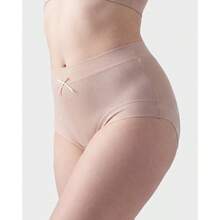 5-Pack Women's High Waist Ribbed Panties, Bow Decor, Odor Resistant, Breathable, Skin Friendly, Soft Stretch, 3D Hip Shaping, Daily Wear - Multicolor - View 9
